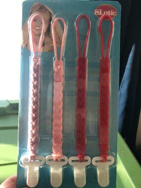 Silicone Pacifier Clips; 4-pack; Chewable; New/Sealed in Packaging; Babies